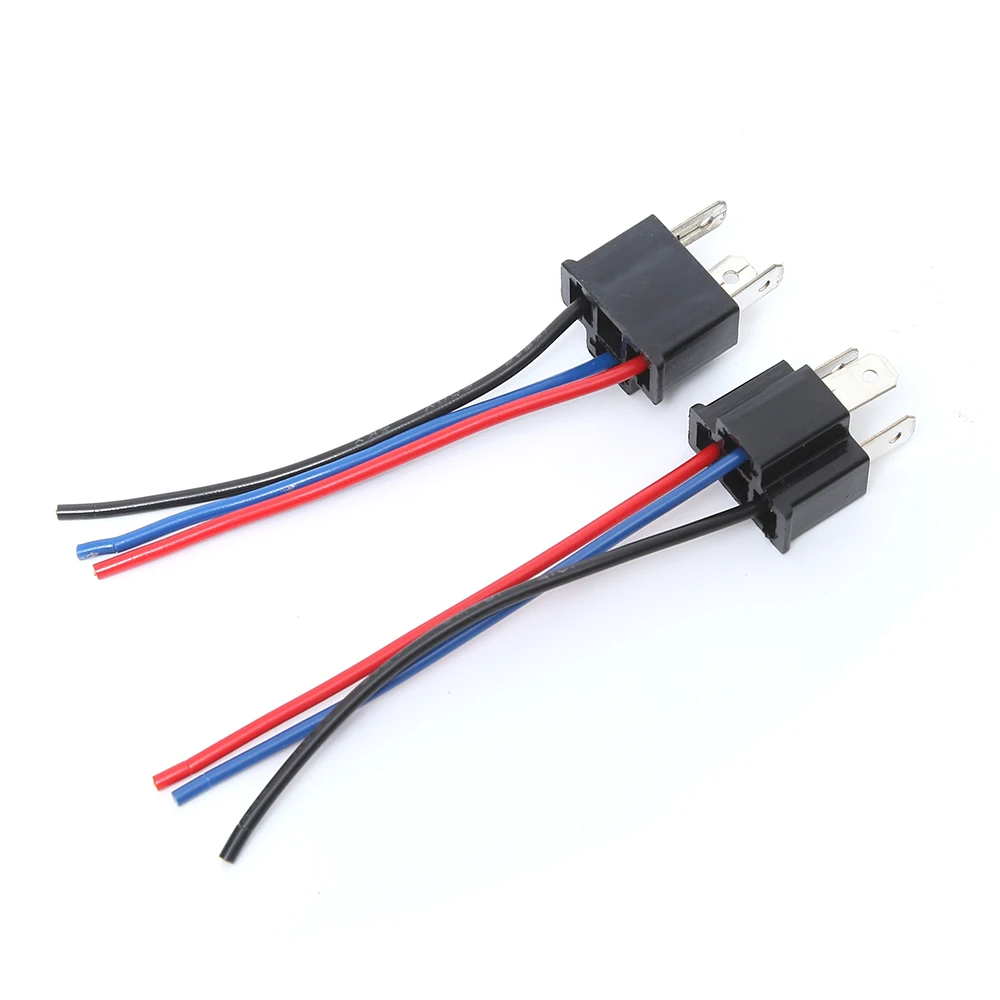 

2Pcs Male Headlight Adapter Plug H4 HB2 9003Pin Light Connector Harness Socket