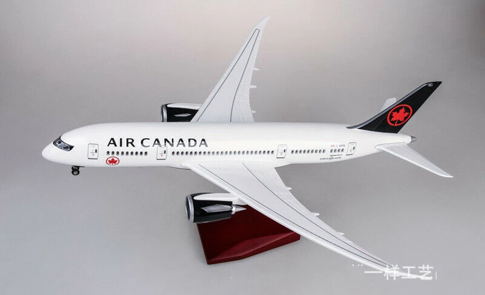 Детские игрушки, модель 11/130 года, Воздушная Канада, B787, Passanger, самолет, 43 см, Aircrat, светодиодный, голосовая лампа, полимерный самолет, 43 см, Passanger, самолет, модель ВВС