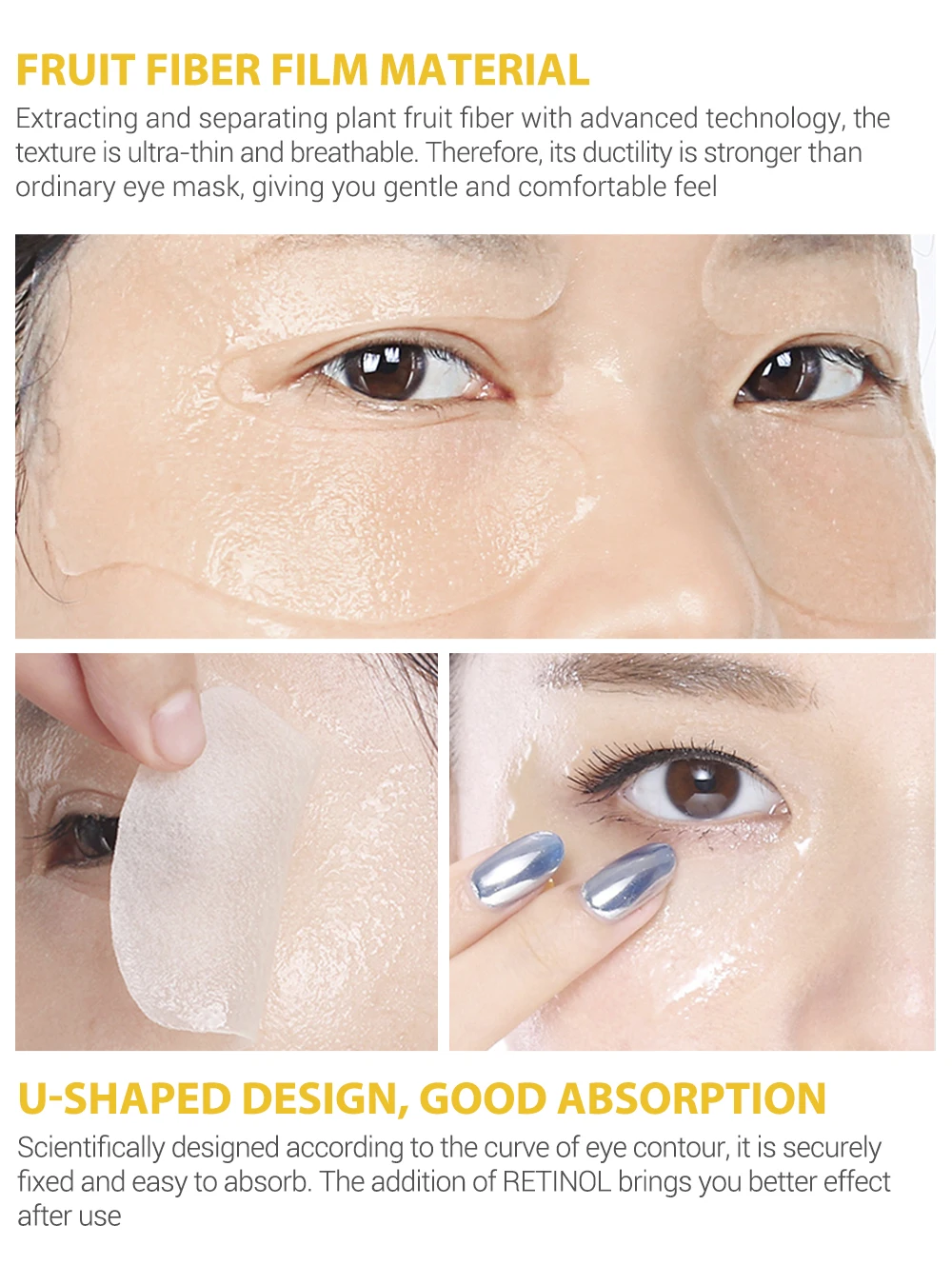 LANBENA C Eye Mask Eye Patches Serum Remove Eye Bag Eye Lines Improve Dark Circle Firming Brighten Lifting Repair 50PCS