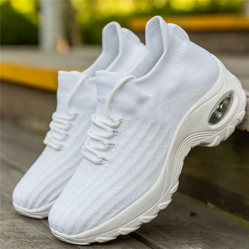 Tenis Mujer sapato feminino; женская обувь для тенниса на воздушной подушке; Tenis Blancos; розовые сетчатые кроссовки; женская спортивная обувь; chaussures femme; 5 - Цвет: Белый