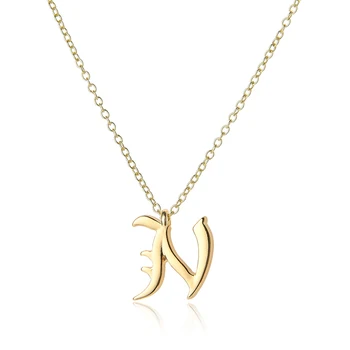 

5pcs Stainless steel alloy USA alphabet Initial Letter N America 26 English word Letter Family friend name sign Necklace jewelry