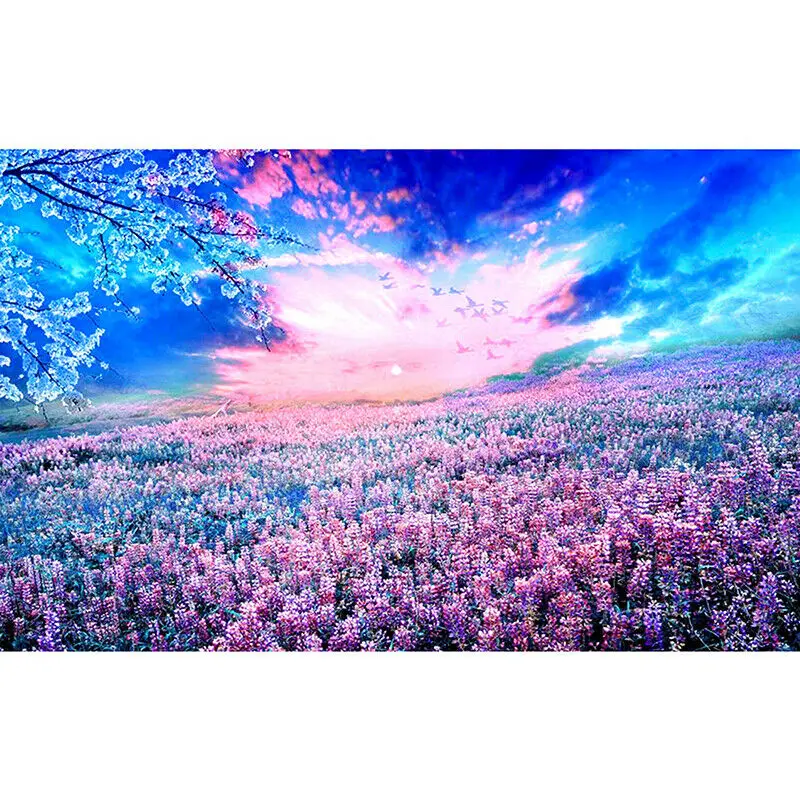 

Full Drill 5D Diamond Painting Sea of Flowers Cross Stitch Kits Embroidery Home Decor