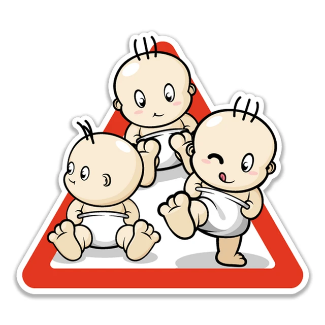 A-0826 Happy Triplets Shape Cartoon Personality Car Stickers PVC