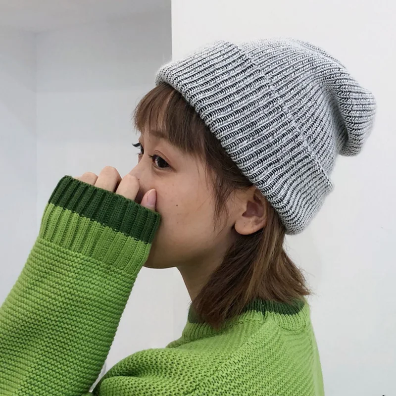 

Женская зимняя вязаная шапка, женская теплая шапка с кроличьим пухом, шапочка для девочки однотонная шапка, femme Skullies beanies, Мягкие Шапки, женские зимние шапки