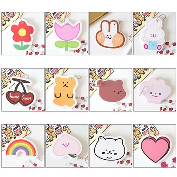 

Cute Cartoon Bear And Flower Ring Buckle Hoop Binder Sticker Portable Note Student With Blank Word Book Portable Memo