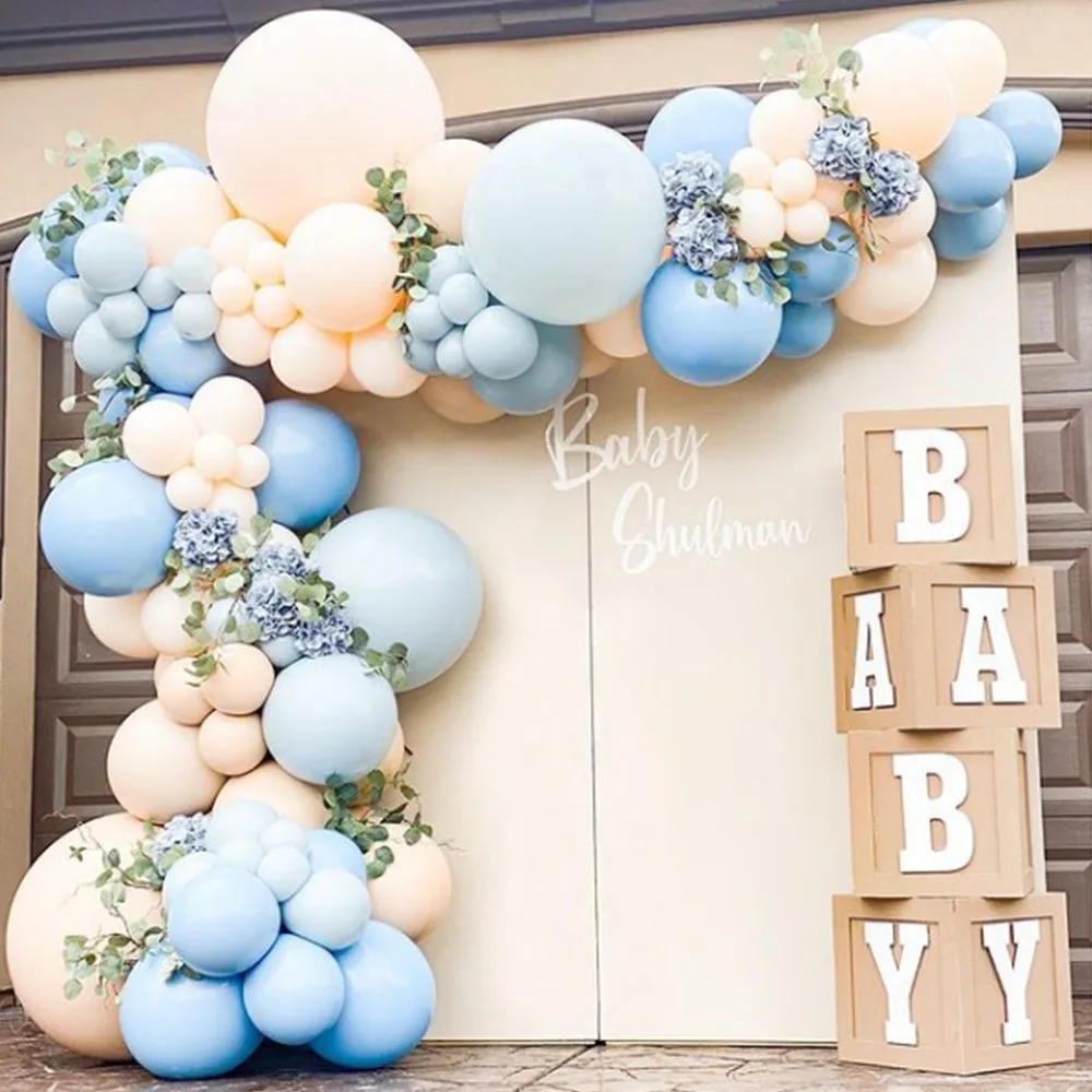 

106 шт. Baby Shower голубой ретро кожи Воздушные шары-гирлянды Арка Globos День рождения украшение для свадьбы дня рождения фон