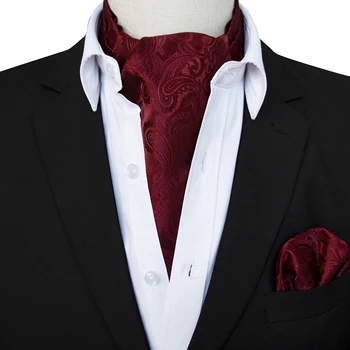 Luxury Men s Vintage Paisley Cashew Tie Scarf Wedding Formal Cravat Ascot Scrunch Self British Gentleman