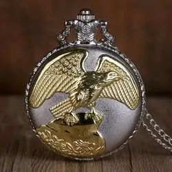 Antiuqe дизайн Летающий орел кварцевые карманные часы для мужчин и женщин подарок кулон ожерелье Бесплатная Прямая доставка