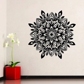 

Mandala Wall Decal Large Flower Mandala Bedroom Living Room Decor Wallpaper Yoga Studio Murals Mehndi Vinyl Art Stickers LL2372