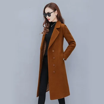 

Coat Female 2020 New Fashion Winter Women's Coats Long Plus Cotton Thickening Clothing Women Woolen Jacket Female Outerwear
