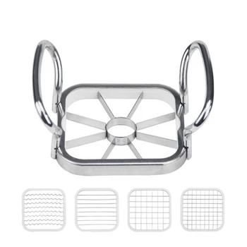 

Multifunctional 5 in 1 Vegetable Fruit Slicer Cutter Stainless Steel Apple Potato French Fries Kitchen Accessories