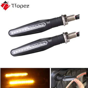 

2PCS LED Motorcycle Turn Signal Light Yellow Sequential Flowing Flashing Motorbike Indicator Amber Moto Tail Lights For Honda D4