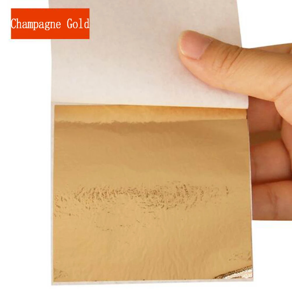 Champagne Gold 50X золото/серебро/медная фольга двусторонняя бумага украшения золочение DIY ремесла - Цвет: Champagne Gold
