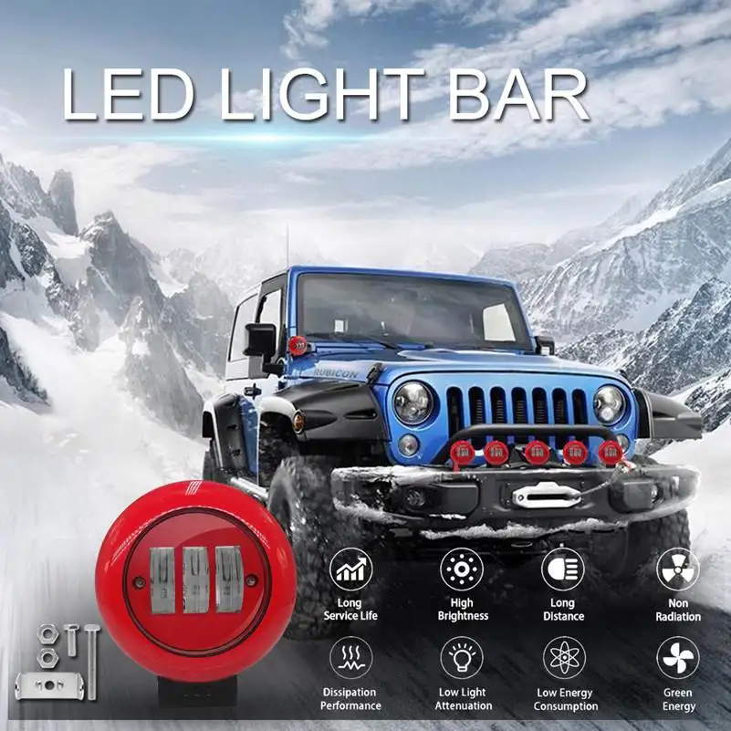 

30W LED light bar LED work Light 12V/24V Car LED Lamp off-load vehicle LED spotlight for SUV,ship,excavator truck, Motorcycles