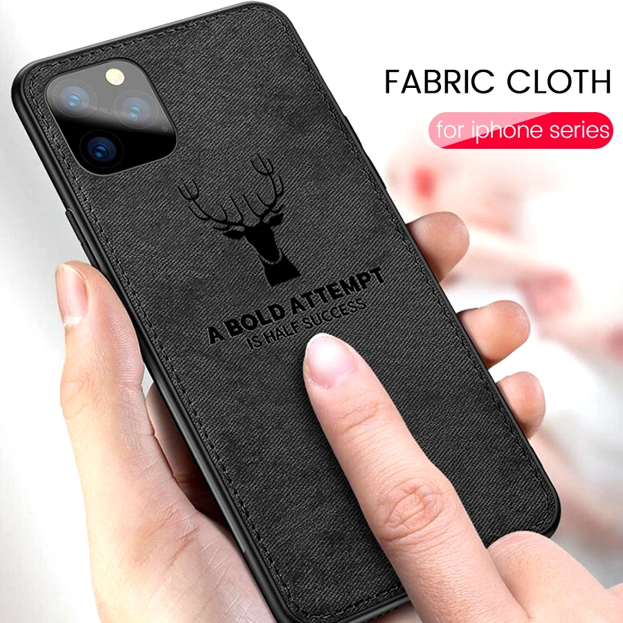 Тканевый чехол с оленем для iphone 12 mini aifon i phone 11 pro xs max xr x 7 8 6 6s plus se 2020 мягкая