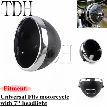 

7 Inch Round Headlight Bucket Housing LED Front Headlamp Back Cover Shell For Harley Cafe Racer XS650 Chopper Lighthouse
