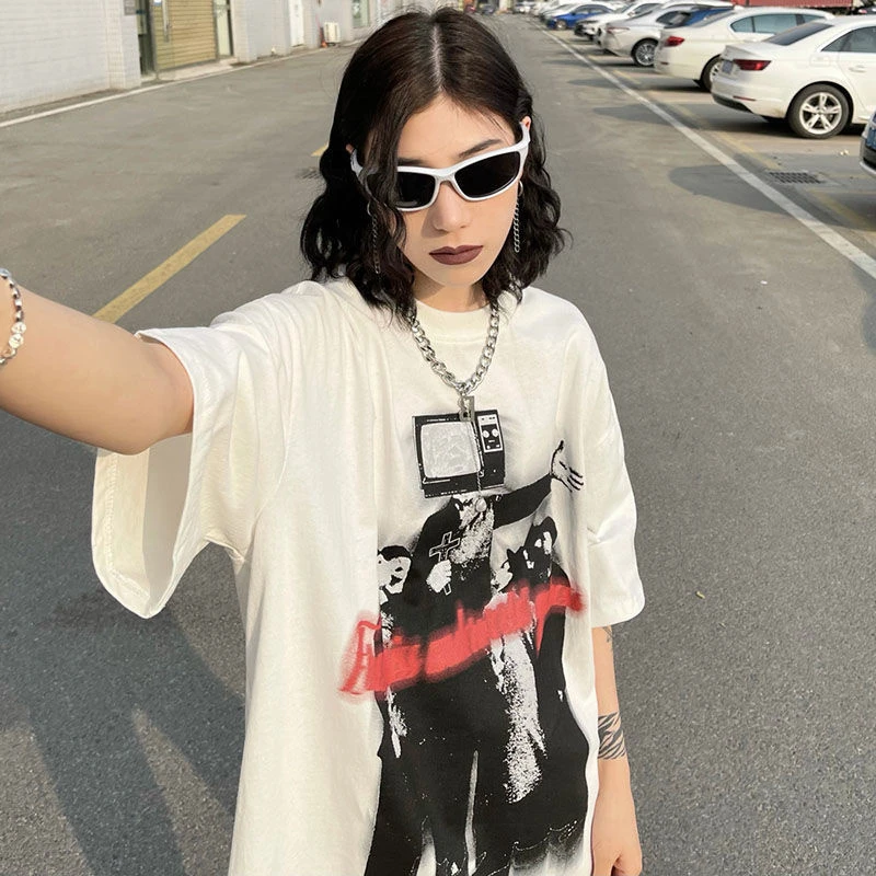 Vintage Grunge Graphic Cotton T Shirt Fashion Tops For Men Harajuku Alternative High Clothing Emo Clothing 21 T Shirts Aliexpress