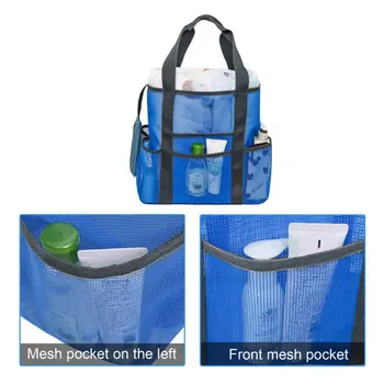

Extra Large Capacity Beach Totes Mesh Bag with Pockets Zipper Heavy Duty Light 27RD