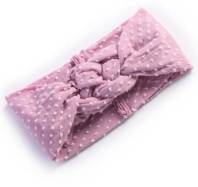 24PC/lot Twist Nylon Headbands 3D Pattern / Dot Design Girls Headband Top Knot Elastic Turban Hairband Baby Head Wraps