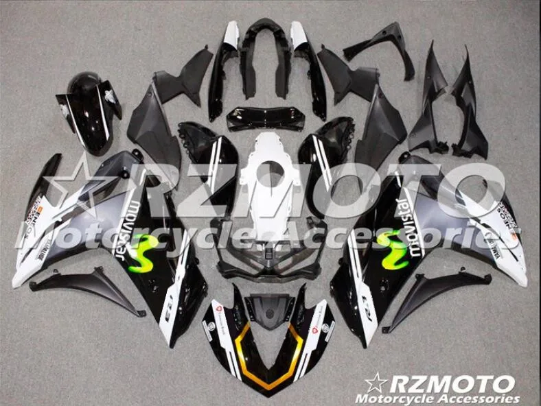 white red green 4 подарки ABS литьевая форма мотоцикл Обтекатели подходит для YAMAHA R3 R25- 15-19 обтекатель кузова набор черный серый белый - Цвет: white red green