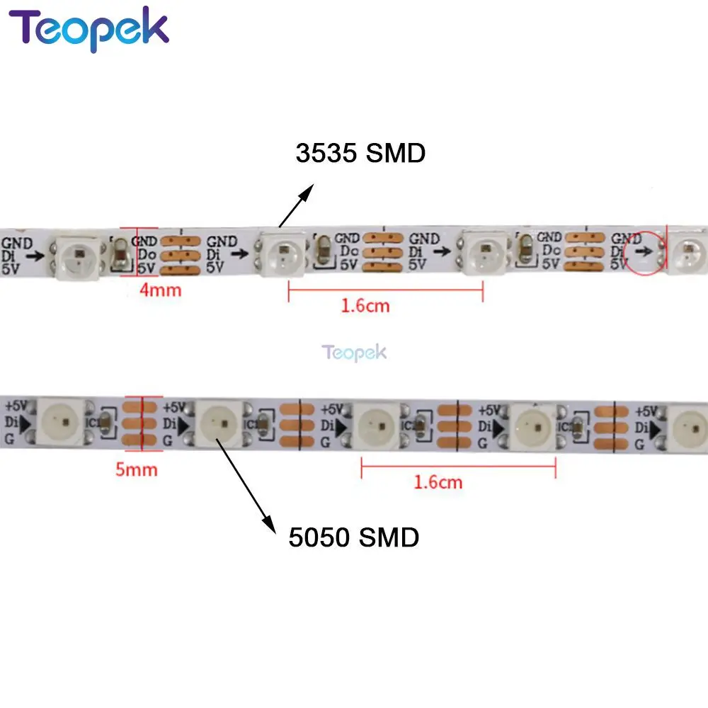 3mm/4mm/5mm Schmale Breite PCB WS2812B Pixel Led-streifen Einzeln Adressierbaren RGB Pixel Streifen IP20 5V 60leds/m