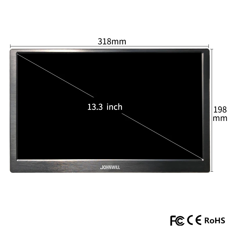 JOHNWILL hdmi ЖК-монитор ips 11,6/13,3/15,6 дюймов Тонкий Full HD 1080 P/2 K для PS4 ноутбука ПК raspberry pie переключатель Xbox cctv
