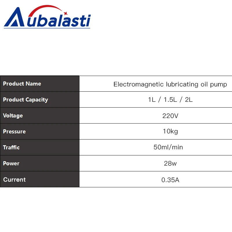 Aubalasti 자동 CNC 전자기 윤활 펌프, CNC 기계용 윤활유, 1L, 2L, 220V