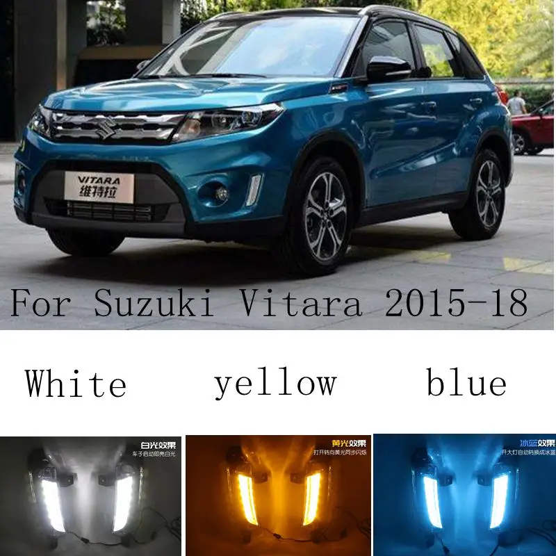 2 Piecesfor Suzuki Vitara 2015 2016 2017 2018 12v Abs Fog Lamp Drl