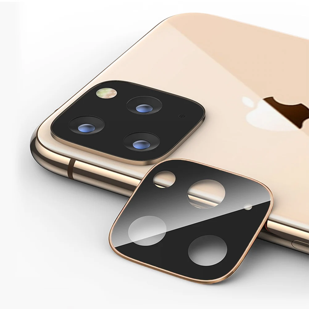 [2 шт. в упаковке] Защитная пленка для задней камеры для iPhone 11 Pro Max из закаленного стекла, металлический защитный чехол для задней линзы