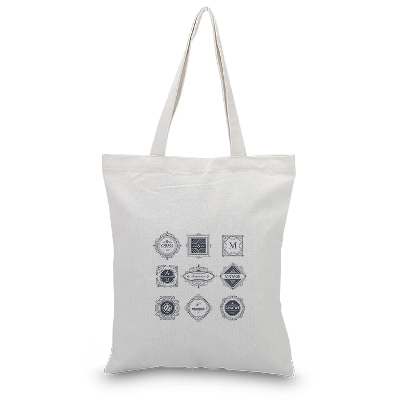 Сумка Холщовая Сумка на заказ с принтом логотипа декоративный узор текст DIY ежедневное использование Экологичные многоразовые хозяйственные сумки переработка