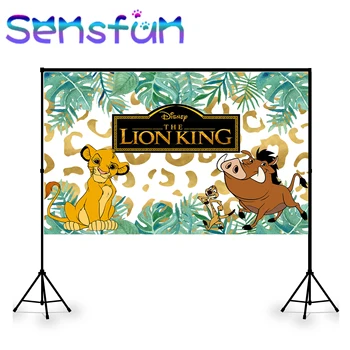 

Photography Background Green Leaves Tropical Photocall Cartoon Animals Lion King Bcakdrop for Boys Photo Studio Poster Props