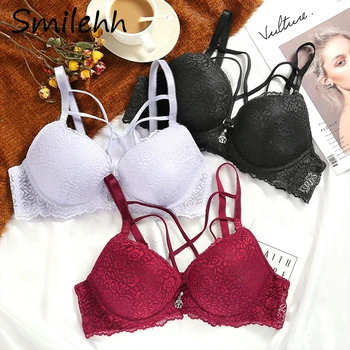 

Smilehh Sexy Lace Bra Ladies Push Up Bras Comfort Intimates Lingerie Breathable Bralette Women Underwire Underwear Lolita Style