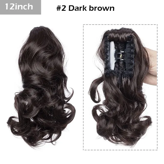 S-noilite Syntheitc Big Grab Ponytail Hair Extension Claw Clip In Ponytail Extension Hair Fake Hairpiece For Women Daily Party 12-1376