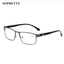 Новые очки для чтения из сплава, черная серая металлическая рамка, квадратные очки для пресбиопии для мужчин+ 1,0+ 1,5+ 2,0+ 2,5+ 3,0+ 3,5+ 4,0 R2888