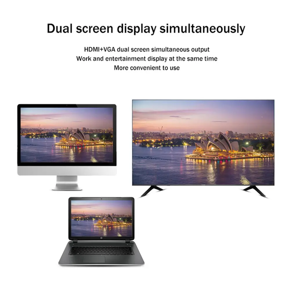 USB 3,0 к адаптер Hdmi VGA 1080P конвертер Hdmi кабель для Windows 7/8/10 HD TV USB 3,0 к адаптер Hdmi VGA