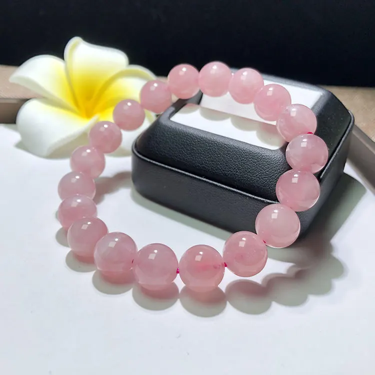 8-12mm Natural Round Beads Rose Quartz Loose Bead Bracelet 8