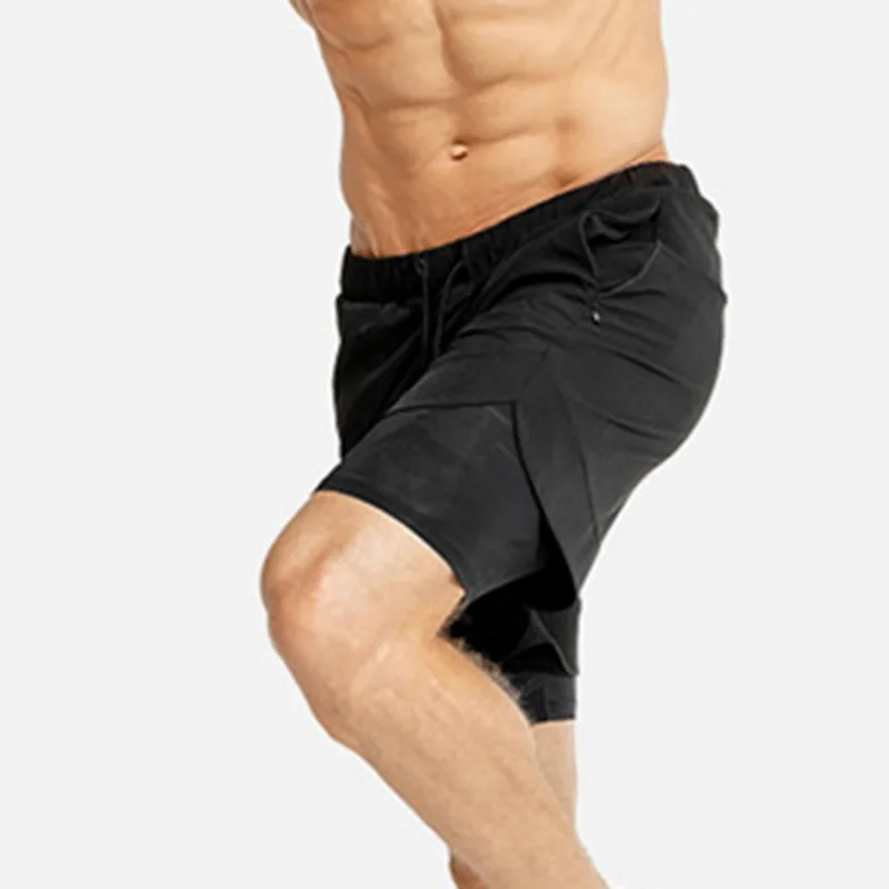 Promotion Men's Casual Shorts 2 in 1 Running Shorts Quick Drying Sport Shorts Gyms Fitness Bodybuilding Workout Built-in Pockets Short Men
