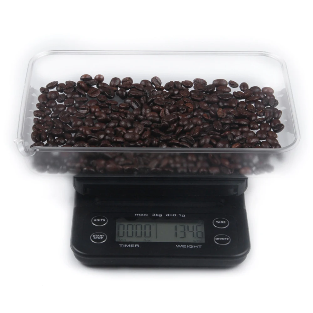 3KG/0.1G Timer Mini Weighing Jewelry Scale Kitchen Digital Backlight LCD Display Coffee Electronic Multifunctional