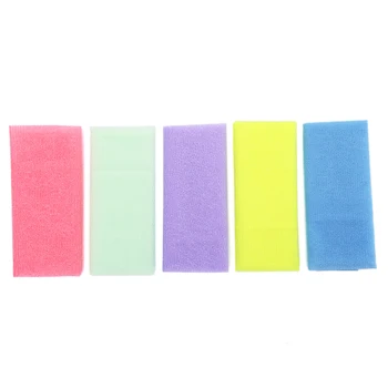 

5pcs Nylon Wash Cloth Bath Towel Beauty Body Skin Shower Bathroom Washing