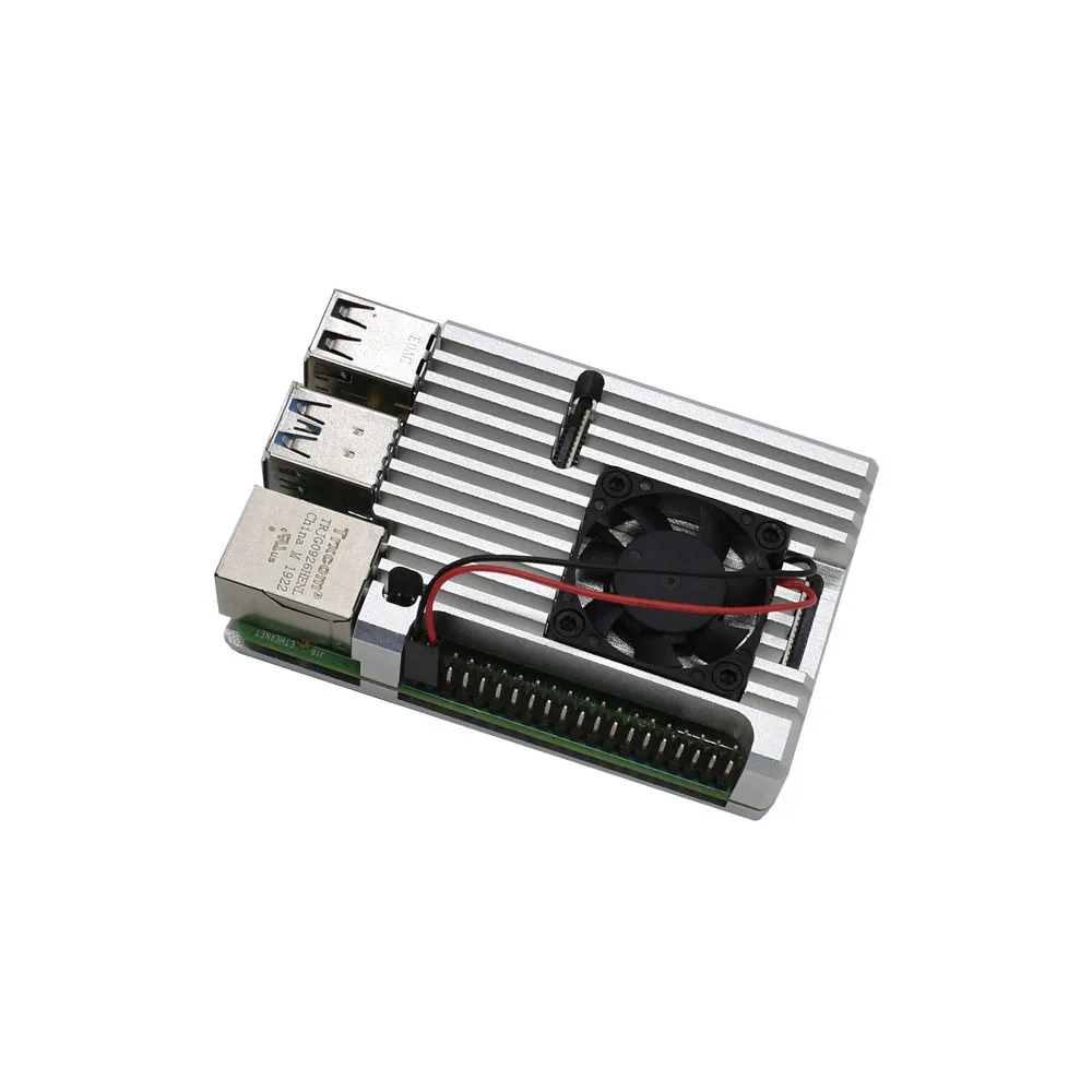 Алюминиевый чехол из сплава с большим вентилятором+ отвертка для Raspberry Pi 4 - Цвет: D12985