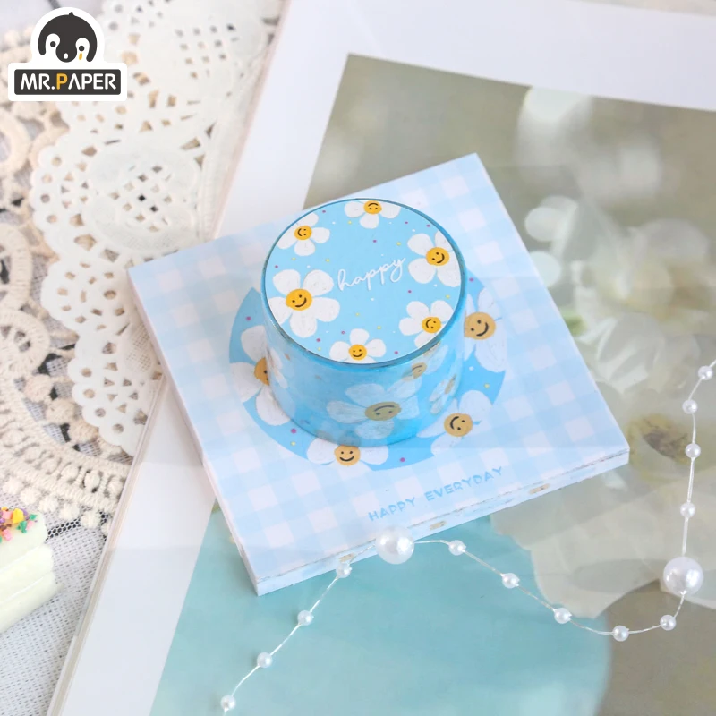 Mr.Paper 4 Designs Cake Box Series N Times Stick Tape DIY Writing Minimalist Washing Tape Decoration Label Craft