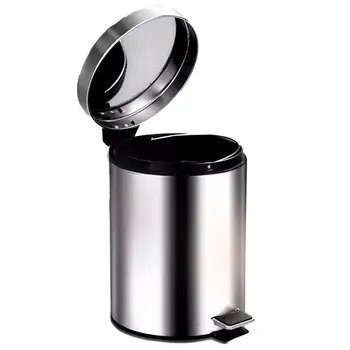 

Innovative And Simple Foot-operated Trash Can Pedal Kitchen Bin Stainless Steel Round Quiet Garbage Bin