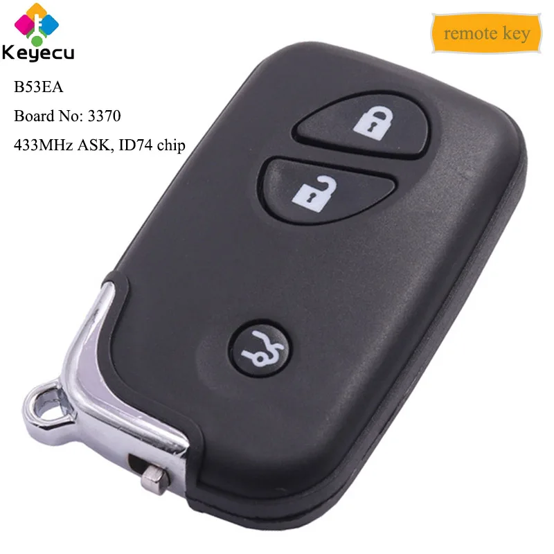 Смарт ключ KEYECU B53EA 3 кнопки 433 МГц ID74 для Lexus ES350 IS250 IS350 GS300 GS350 GS430 GS450H GS460 LS460 LS600H|Ключ