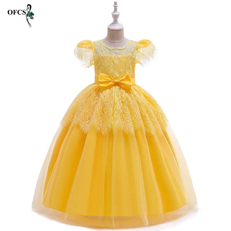 Новинка! Платья для девочек кружевное длинное платье милые детские платья принцессы на свадьбу платья для дня рождения Одежда для девочек от 5 до 16 лет