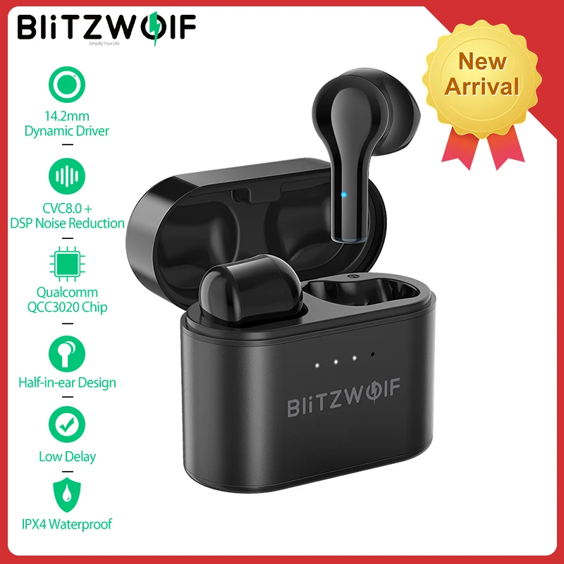 Blitzwolf BW FYE9 tws bluetooth 5.0 fone de ouvido sem fio fones de ouvido metade in ear dsp redução de ruído baixa latência jogos com botões microfone acessórios telefones celulares|Fones de ouvido| - AliExpress