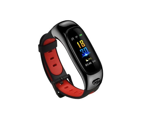 Bluetooth smart band наушники гарнитура браслет кровяное давление сенсор пульса спортивный автоматизированный браслет для мужчин pk kingwear kr04 - Цвет: Красный