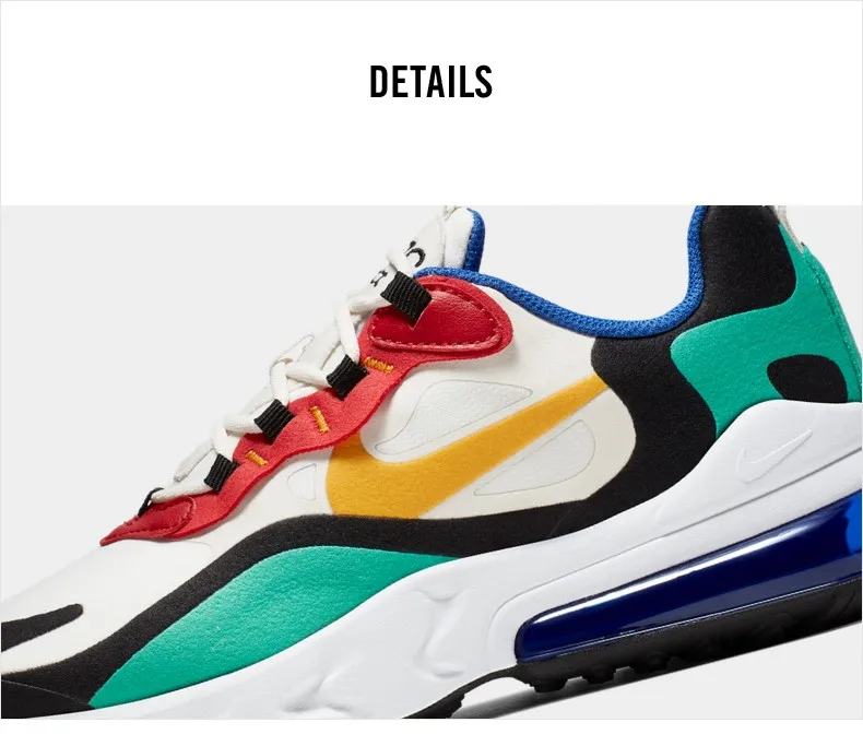 Оригинальные детские кроссовки для бега от NIKE AIR MAX 270 REACT, удобные спортивные уличные сетчатые детские кроссовки, BQ0102-002