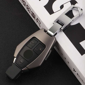 

For Mercedes benz W124 W176 W202 W203 W204 W205 W210 W212 W221 W222 W251 W463 gift key fob cover case keychain gold grey