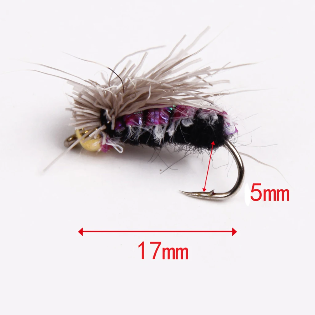 40pcs Different Style Fly Fishing Lures Flies Set Artificial Insect Bait Trout Fish Hooks