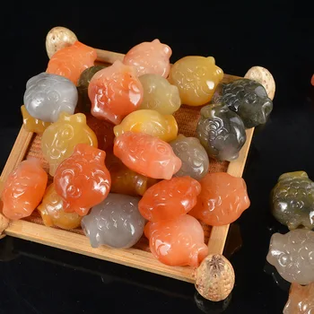 

Natural 17mm handcarve fish jade beads jade bracelet DIY fish jade beads jade gift genuine jadeite bracelet 3pcs/lot